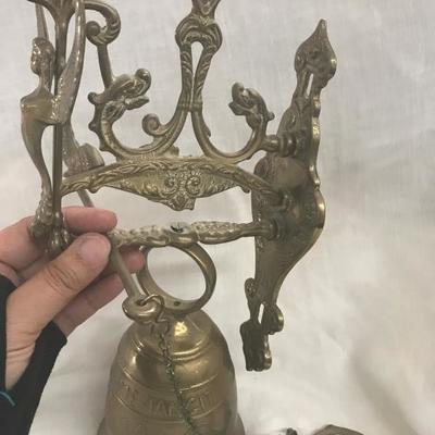 Brass Mounted School / Storekeeper Bell w/ Angel (Item 800)
