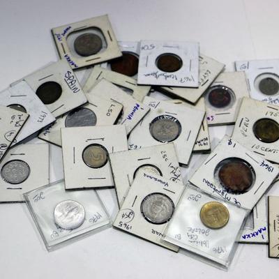 Lot of 25 Vintage COINS in Holders, International Coins