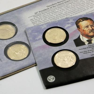 US MINT Official American Presidency $1 Coin Cover Series (T. Roosevelt) 2 Sets