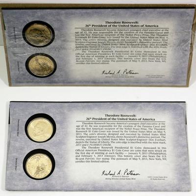 US MINT Official American Presidency $1 Coin Cover Series (T. Roosevelt) 2 Sets