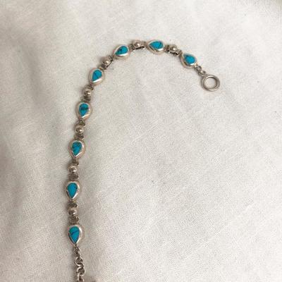 Mexico 925 Blue Stone Bracelet (Item 904)