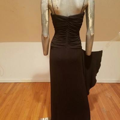 Vintage Nicole Miller Collection draped grecian maxi dress ruffle wing