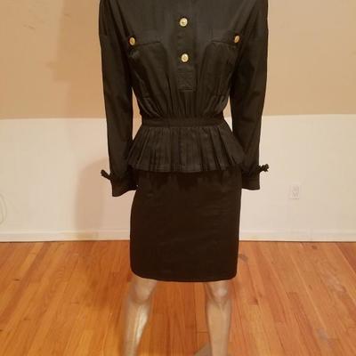  Vtg Chanel Boutique Paris Amen Wardy Rare pleated basque dress 