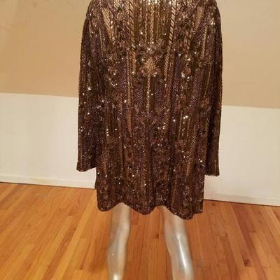 Couture Randi Rahm Designer to the stars silk custom beaded Opera jacket