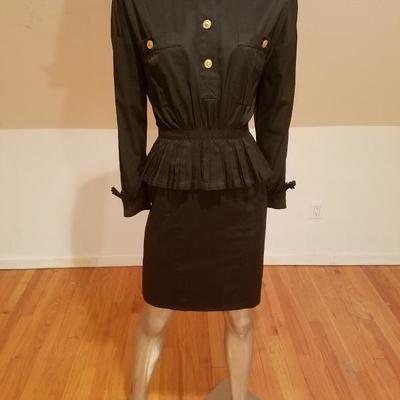  Vtg Chanel Boutique Paris Amen Wardy Rare pleated basque dress 