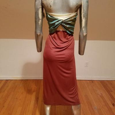 Vintage Iconic Jean Paul Gaultier silk sash tie strapless jesrey dress