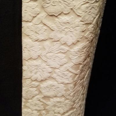 Vtg 1950 opera silk Shantung dress/coat ensemble brocade lined