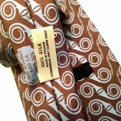 Hermes Paris France 500IA 100% Silk blue & Brown Tie