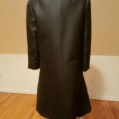 Vtg 1950 opera silk Shantung dress/coat ensemble brocade lined