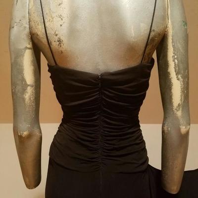 Vintage Nicole Miller Collection draped grecian maxi dress ruffle wing