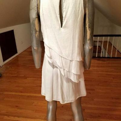 Zara Grecian mini layered silk blend dress