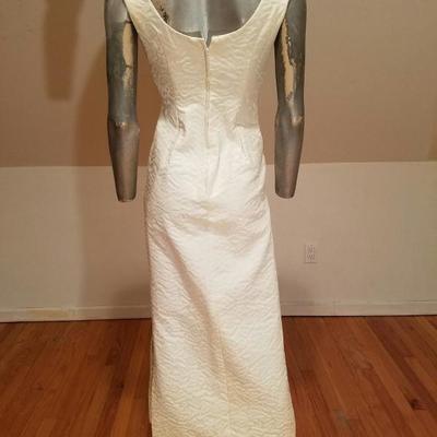 Vtg 1950's Hostess floral Brocade ensemble gown/jkt heavy embellished 