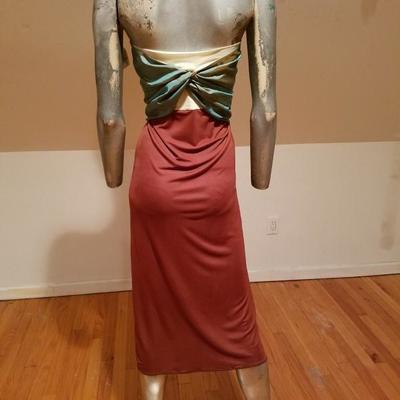 Vintage Iconic Jean Paul Gaultier silk sash tie strapless jesrey dress