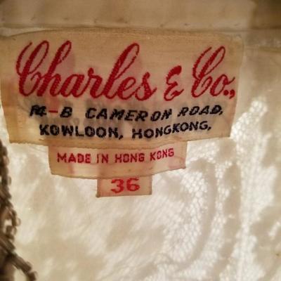 Vtg 1960 Heavily beaded Sheath dress Charles & Co Hong Kong