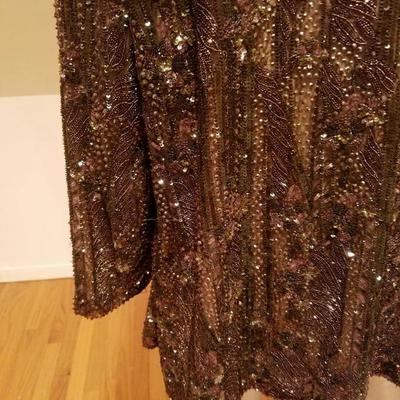 Couture Randi Rahm Designer to the stars silk custom beaded Opera jacket