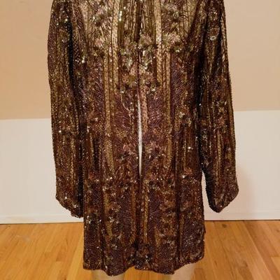 Couture Randi Rahm Designer to the stars silk custom beaded Opera jacket