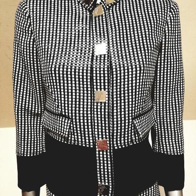 Versace Collection Blk/Wht Ensemble Medusa head metal buttons