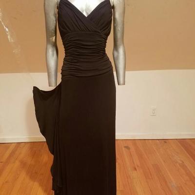 Vintage Nicole Miller Collection draped grecian maxi dress ruffle wing
