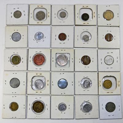 Lot of 25 Vintage Coins in Holders