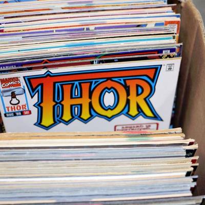 330 Comic Books Lot - 1 Long Box - DC and Marvel Comics
