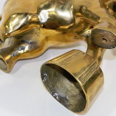 Vintage Heavy Brass Elephant Sculpture 6 llbs. 17