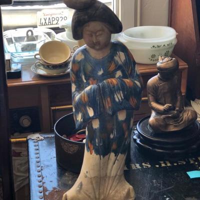 Japanese Painted Woman Statue PICK UP ONLY (Item 2004)