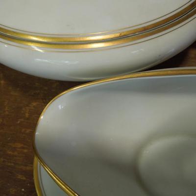 Lot 193: 12 Pc. Setting Noritake "Bradford" China, Serving Pieces and Goblets