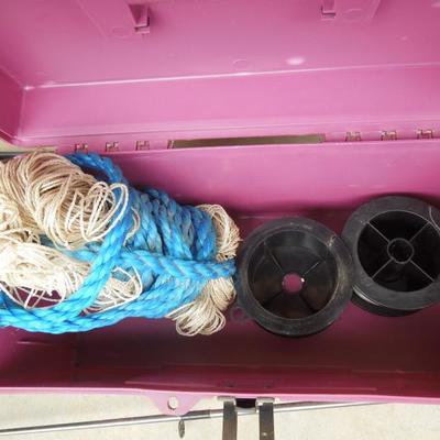 Lot 183: Group of 5 Fishing Poles, Graphite Reels and Tackle