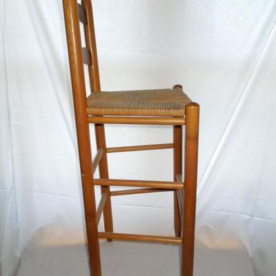Lot 22: Ladder Back Rush Seat Raised Stool