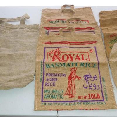 Lot 240: Burlap Peanut and Rice Bags