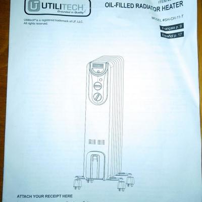 Lot 117: Three Electric Oil Filled Radiators with Manual