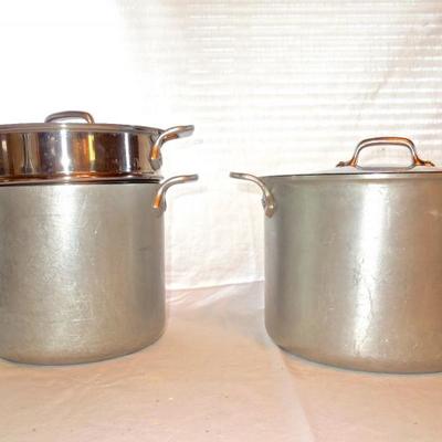 Lot 79: All Clad Stainless Cookware with Stock Pot, etc.