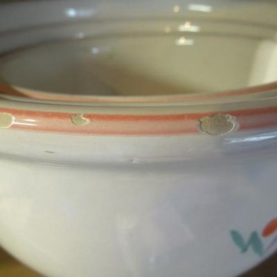 Lot 180: Three Nesting Ceramic Decorative Mixing Bowls