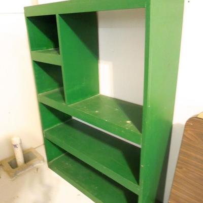 Lot 166: Green Wood Cubicle Shelving