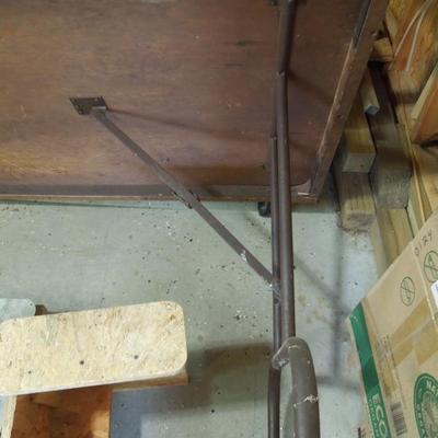 Lot 194: Vintage Long Wood Folding Table and 2 Platforms