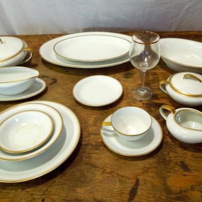 Lot 193: 12 Pc. Setting Noritake "Bradford" China, Serving Pieces and Goblets