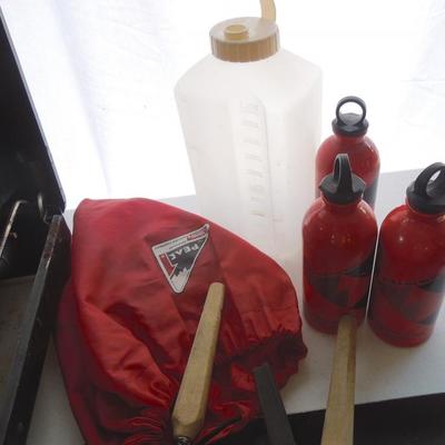 Lot 238: Storage Bin with Coleman Stove and Camping Gear #1