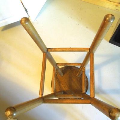 Lot 141: Vintage 30" Wood and Vinyl Barstool