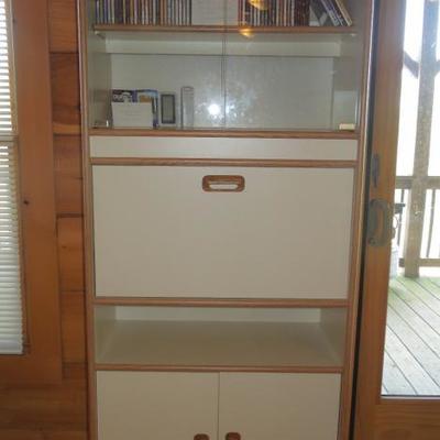 Lot 44:  Tall Lighted Glass Front Display Cabinets with Shelves and Storage #1