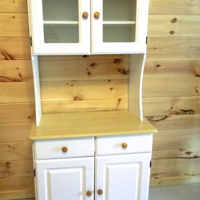 Lot 143: Farmhouse Glass Front Kitchen Cabinet with Counter