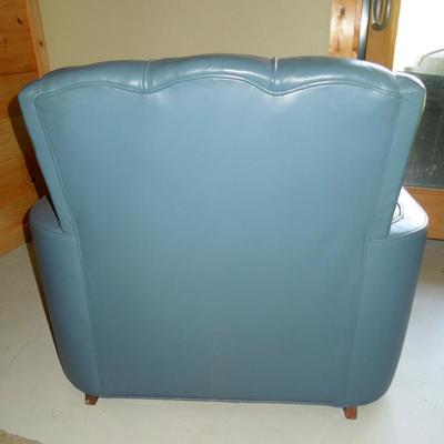 Lot 130: Deco Blue Leather Club Chair