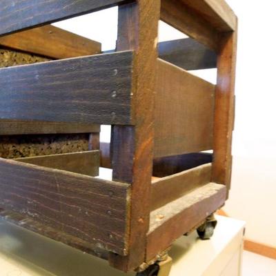 Lot 154: Rolling Wood Storage Fruit Crate 