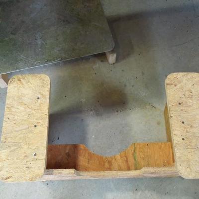 Lot 194: Vintage Long Wood Folding Table and 2 Platforms