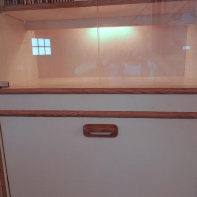 Lot 44 A:  Tall Lighted Glass Front Display Cabinets with Shelves and Storage #2
