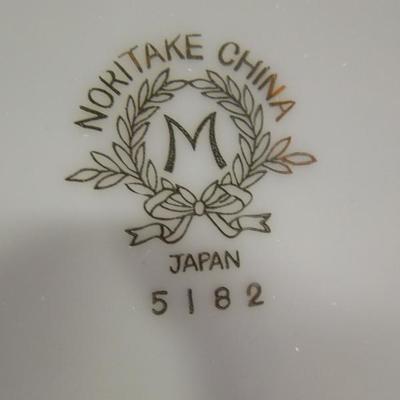 Lot 193: 12 Pc. Setting Noritake "Bradford" China, Serving Pieces and Goblets