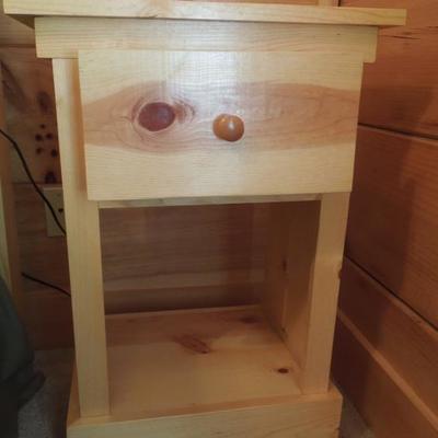 Lot 109: Natural Pine Bedside Stand with Drawer