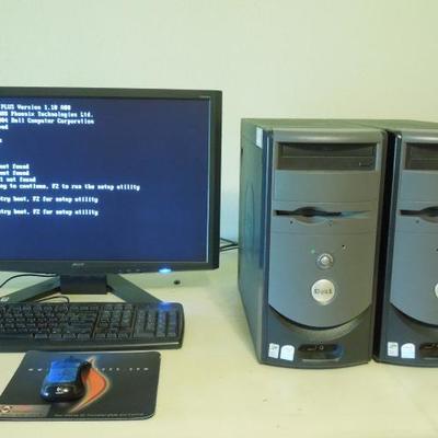 Lot 150: Dell Dimensions Desk Top Computer, Acer Monitor, Deskjet Printer etc