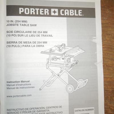 Lot 215: Porter and Cable Jobsite 10" Table Saw Machine Shop
