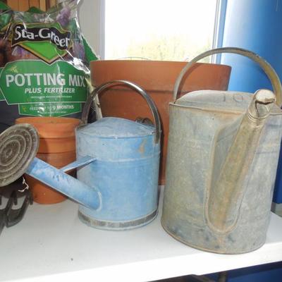 Lot 175: Lot of Gardening Supplies, Clay Pots and Tools