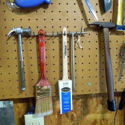 Lot 195: Large Group of Hand Tools and Peg Board